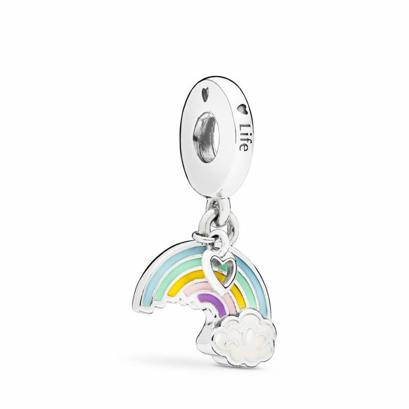 Pandora Australia Rainbow & Cloud Dangle Charm - Sterling Silver | SBKNUL915